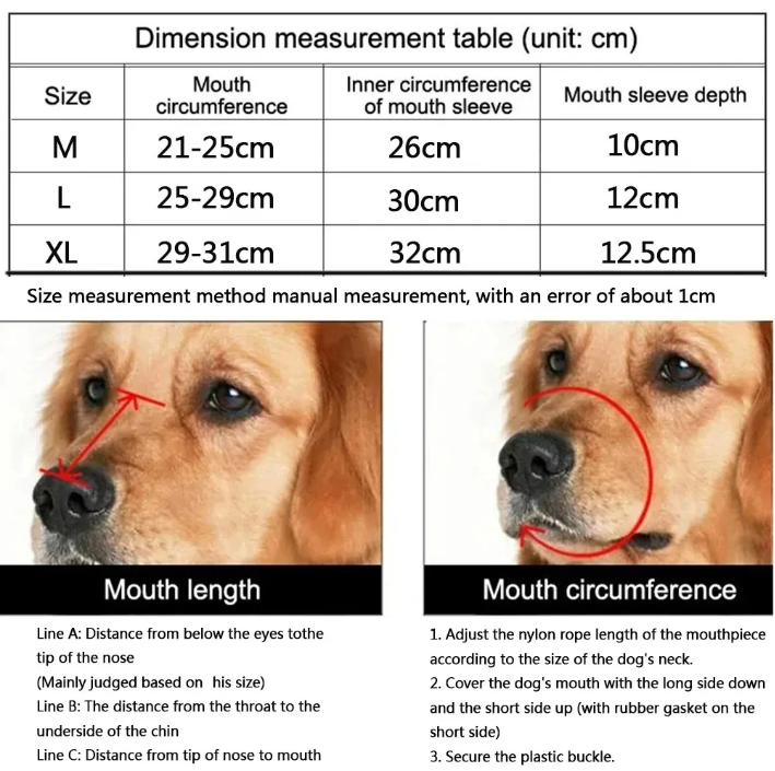 Bozal para Perros Transpirable Ajustable Antimordidas