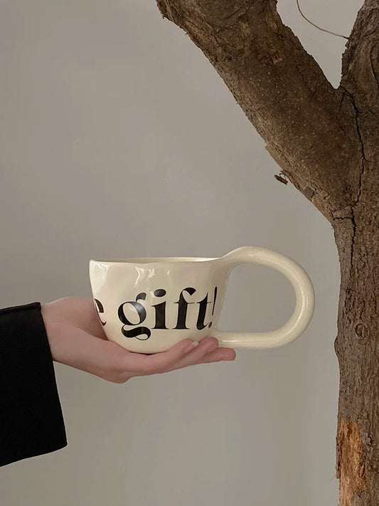 Mug de Café Hand-Pinched de Gran Capacidad - Estética High-Value