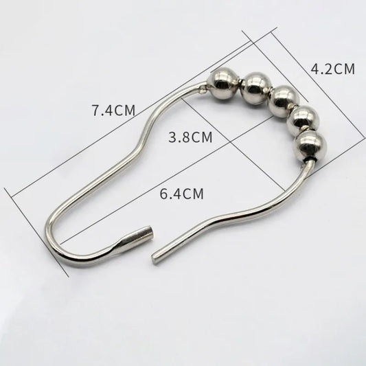 Anillos Metálicos para Cortina de Baño con Rodillos (12 piezas)