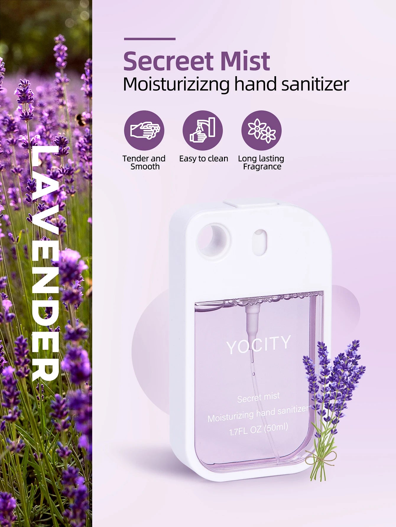 Mini Spray Aromático Desinfectante Portátil para Manos y Ambiente (50 ml)