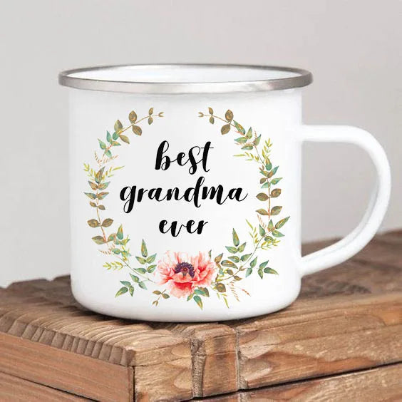 Regalo para la Mejor Abuela del Mundo - Taza de Peltre Blanca 8cm