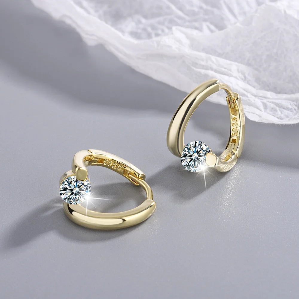 Aretes de Plata con Cristal – Diseño Elegante
