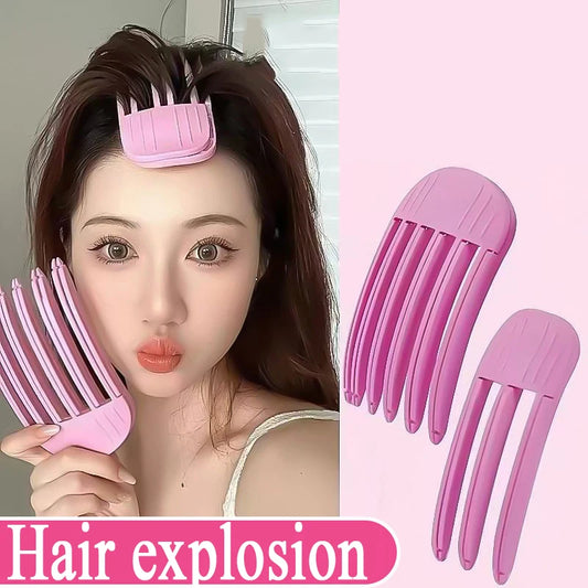 Pinza para flequillo con efecto de volumen y rizado – Elevación de raíz sin calor para mujer. Herramienta de peinado natural para el cuidado del cabello
