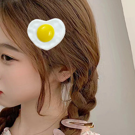 Clip para Cabello Huevo Frito | Pinza de Pelo Cute y Creativa