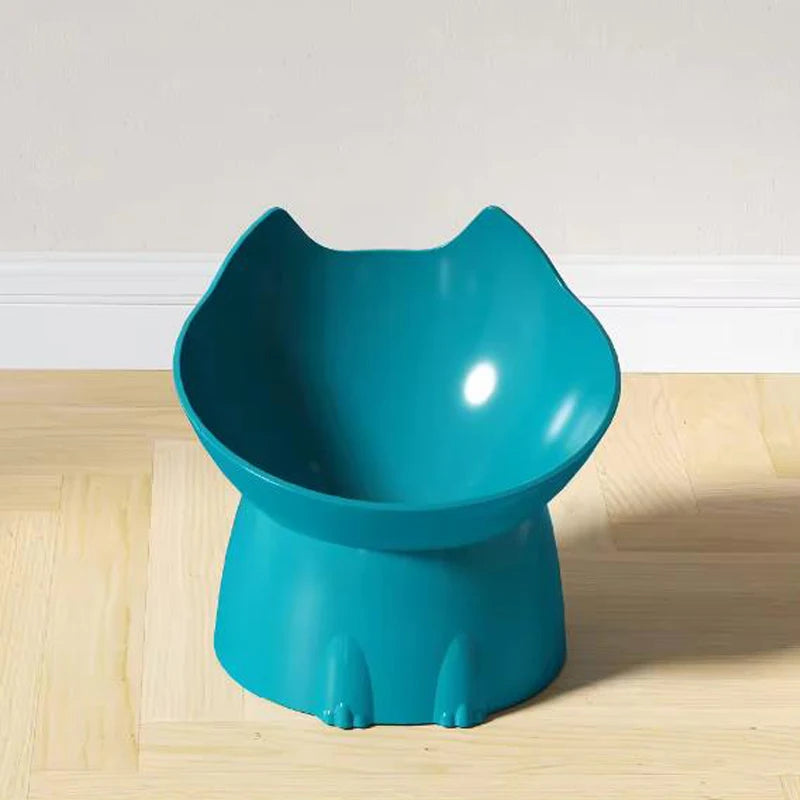 Plato Elevado para Gatos con Protección de Cuello - Diseño Orejas Antivuelco