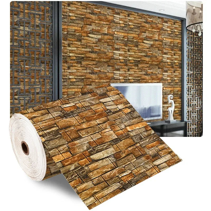 Papel Tapiz Adhesivo 3D Tipo Ladrillo