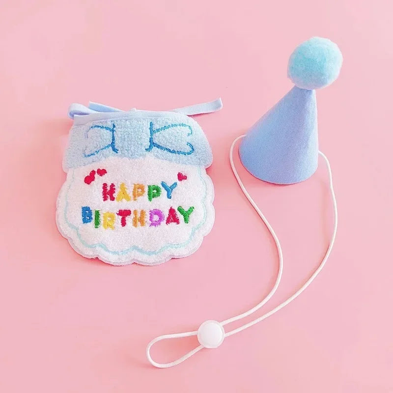 Set de Cumpleaños para Mascotas con Sombrero y Pañuelo