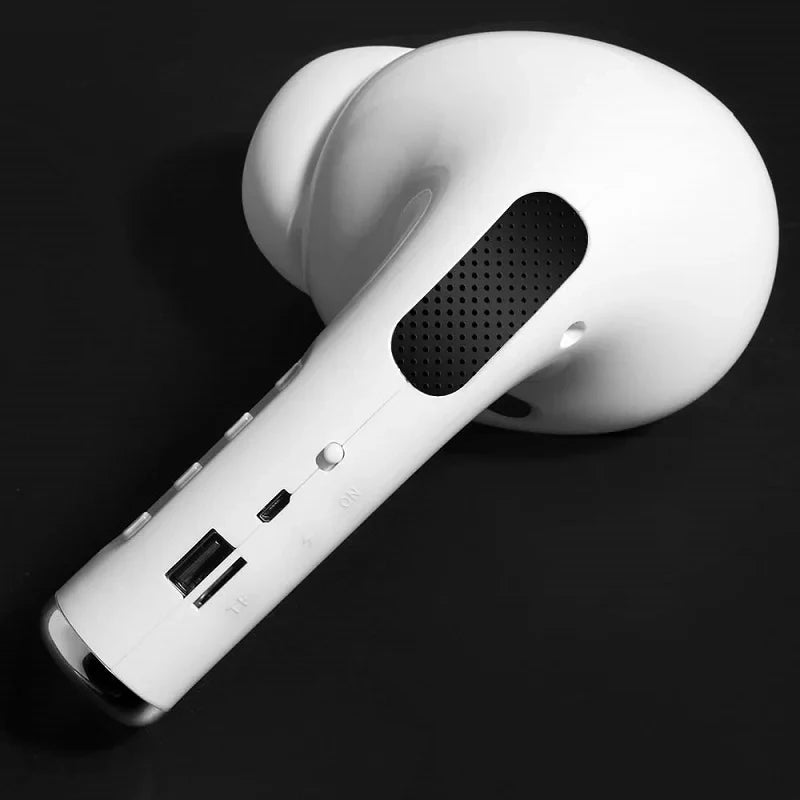 Bocina Bluetooth Portátil Diseño Audífono Gigante AirPods Recargable USB Impermeable Altavoz Mini