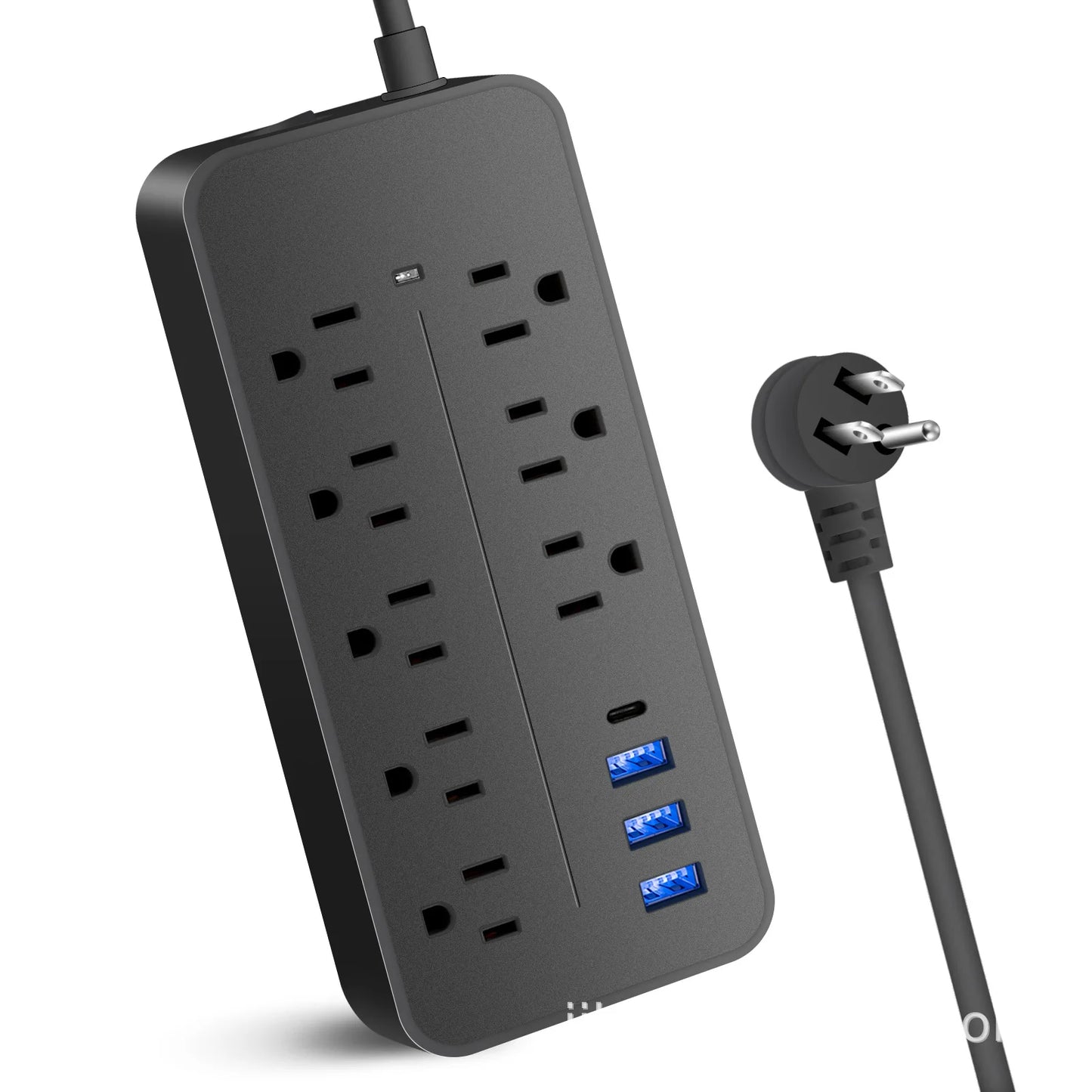 Multicontacto con 8 Contactos y 4 Puertos USB (3 USB + USB-C) con Interruptor