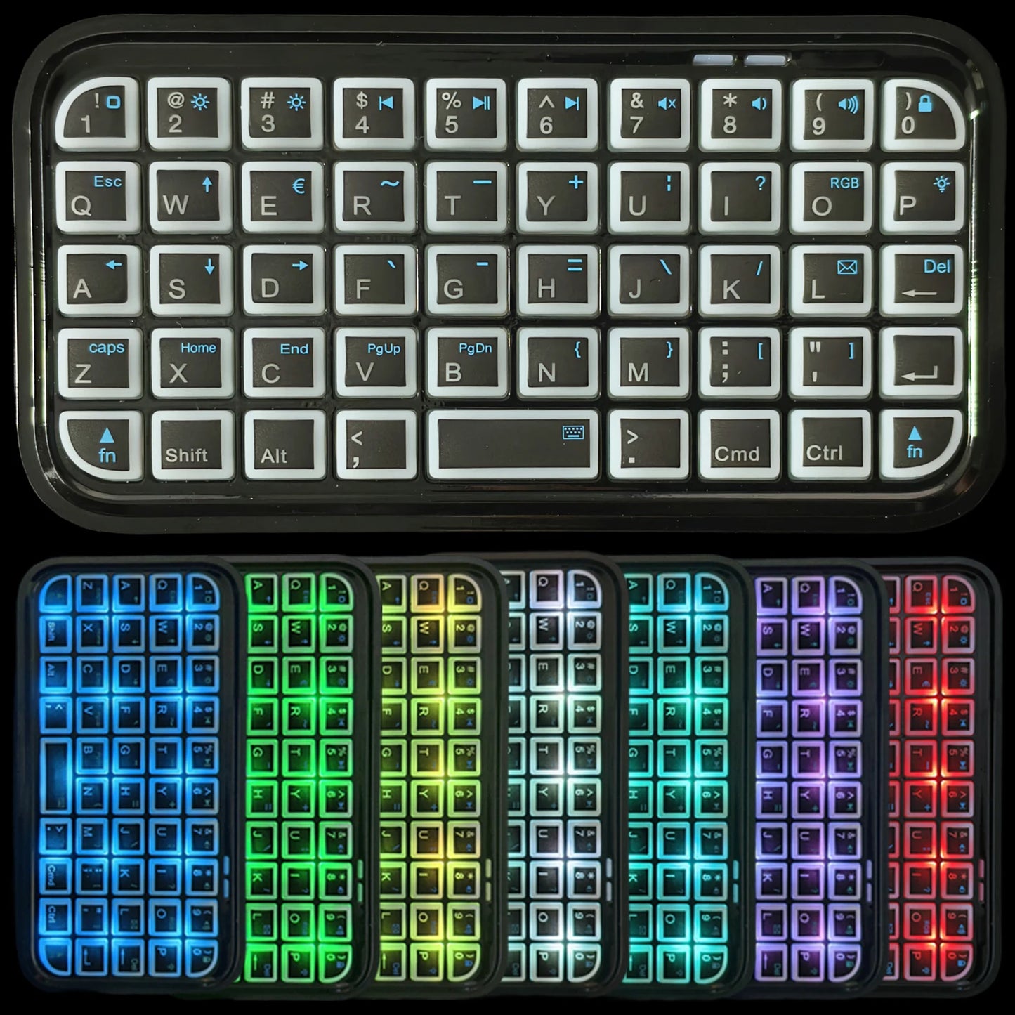 Mini Teclado Bluetooth RGB Portátil
