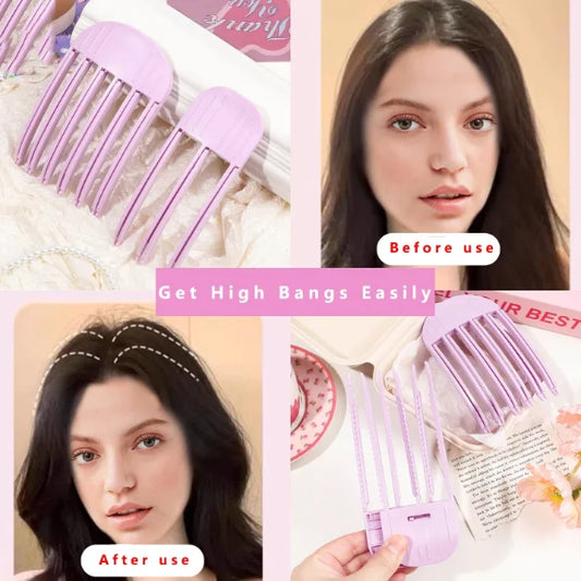 Pinza para flequillo con efecto de volumen y rizado – Elevación de raíz sin calor para mujer. Herramienta de peinado natural para el cuidado del cabello