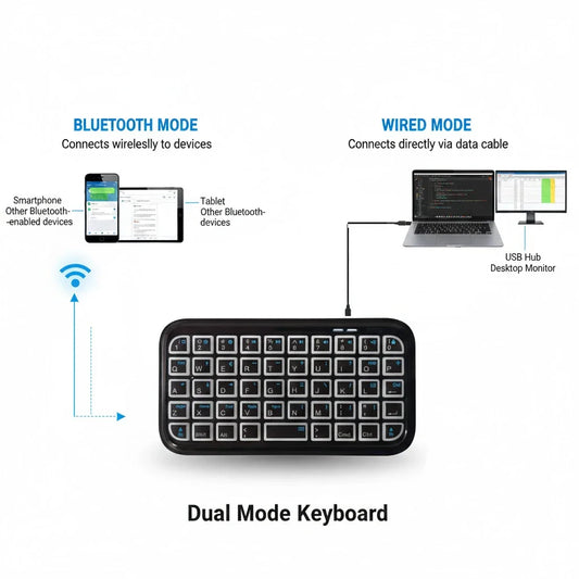 Mini Teclado Bluetooth RGB Portátil