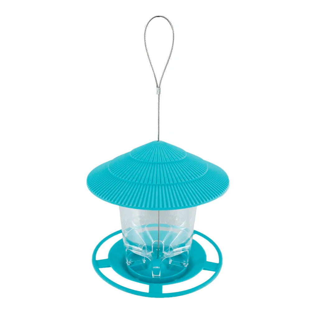 Alimentador de Aves Colgante con Techo Protector - Exterior Transparente