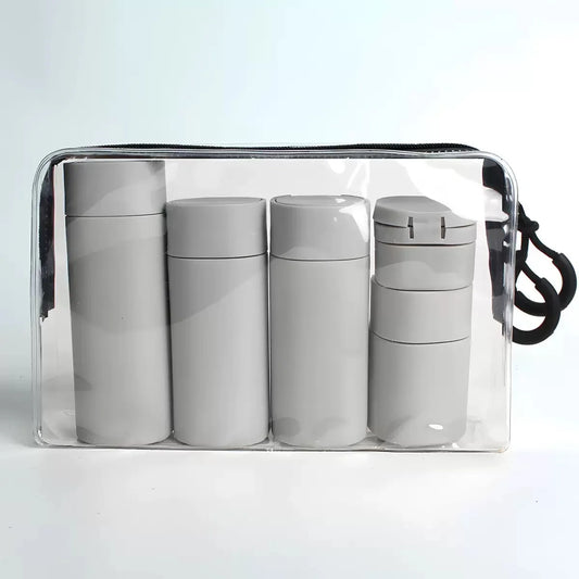 Set de Envases para Viaje 5 Piezas Botellas Reutilizables Porta Cosméticos Recargables Kit de Viaje loción, limpiador, shampoo