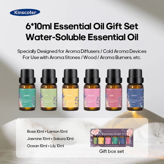 Set de Aceites Esenciales para Difusor – Pack de 4 o 6 Aromas Naturales 10 ml