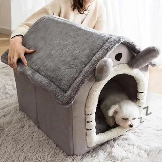 Casa Cama para Perros y Gatos – Refugio Suave y Lavable para Mascotas