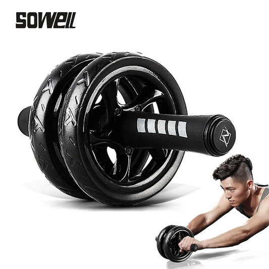 Ab Roller Doble Rueda con Rodillera – Entrenamiento de Core en Casa, Entrenamiento de Abdomen y Brazos