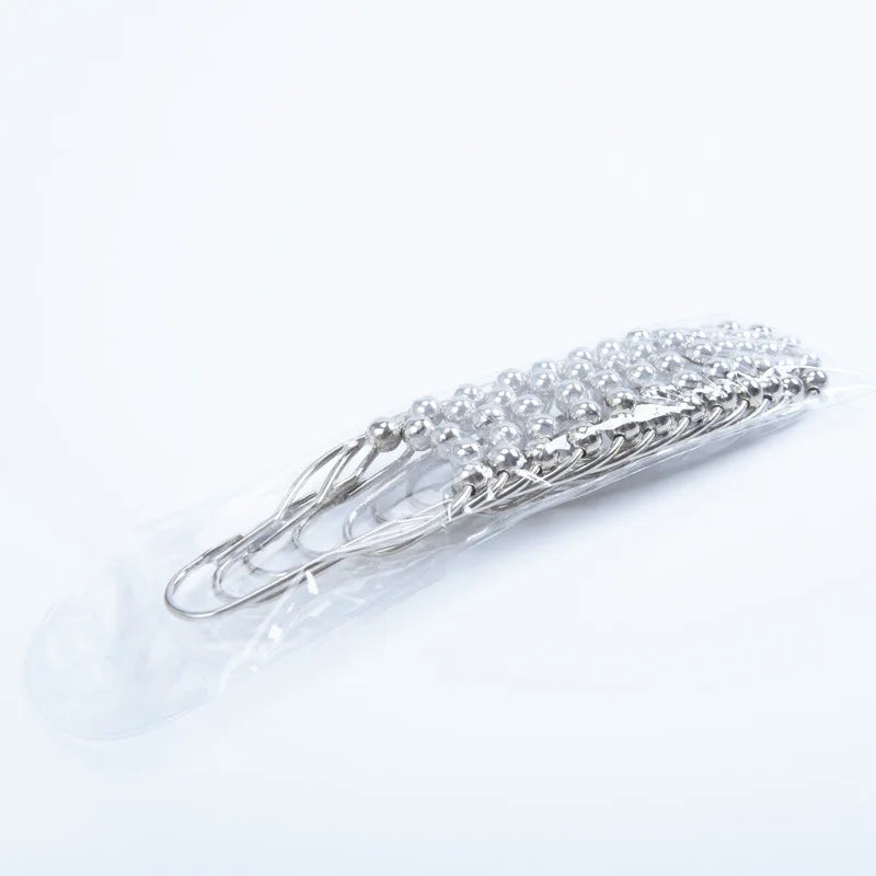 Anillos Metálicos para Cortina de Baño con Rodillos (12 piezas)