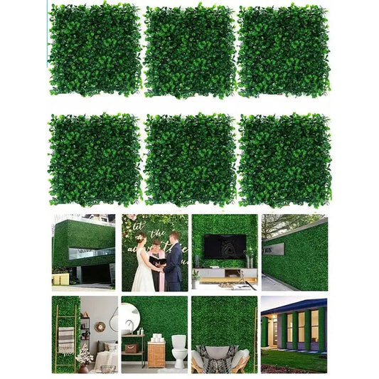 Panel de Plantas Artificiales para Pared 25x25 cm - Hojas Artificiales para Jardín