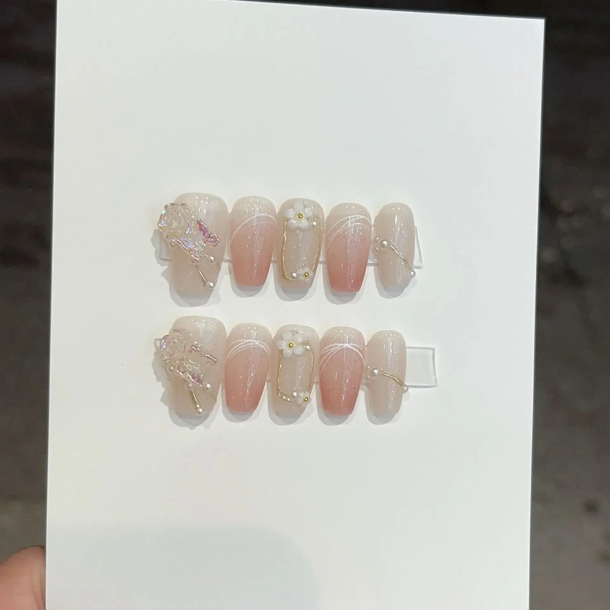 False Nails, Artificial Nails with Adhesives | Press-On Nail Set for Nail Art
