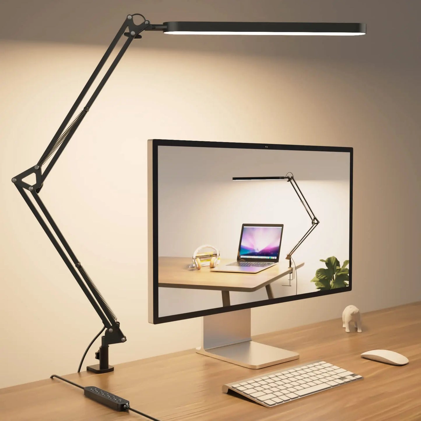 Lámpara de Escritorio LED con Abrazadera y Brazo Ajustable para Estudio y Oficina