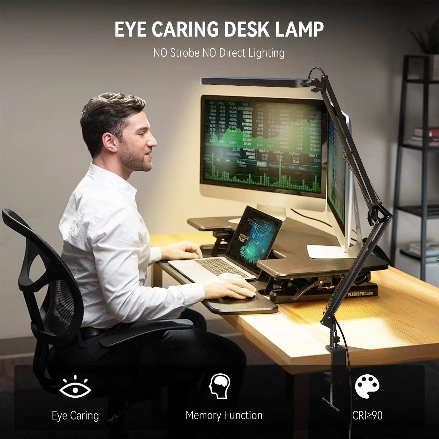 Lámpara de Escritorio LED con Abrazadera y Brazo Ajustable para Estudio y Oficina