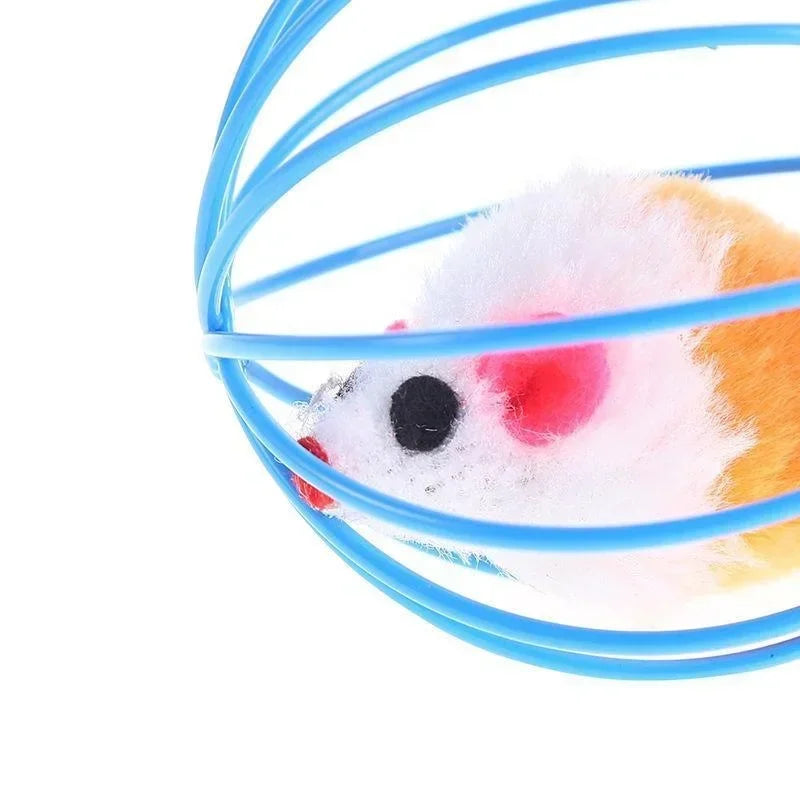 Juguete Interactivo para Gatos Pelota con Ratón y Plumas
