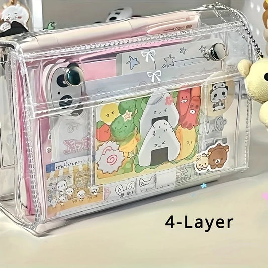 Bolsa Multiusos Transparente – Estuche Escolar y de Viaje, Organizador Portátil