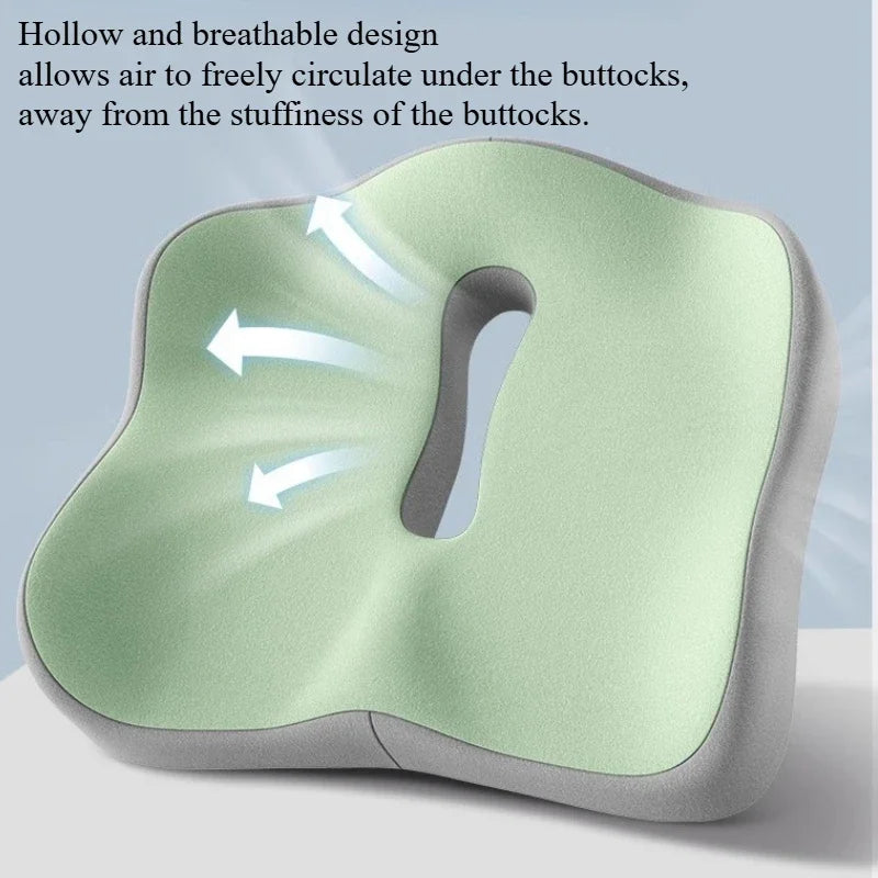 Cojín Ergonómico de Espuma Viscoelástica para Silla de Oficina – Asiento Ortopédico Antideslizante