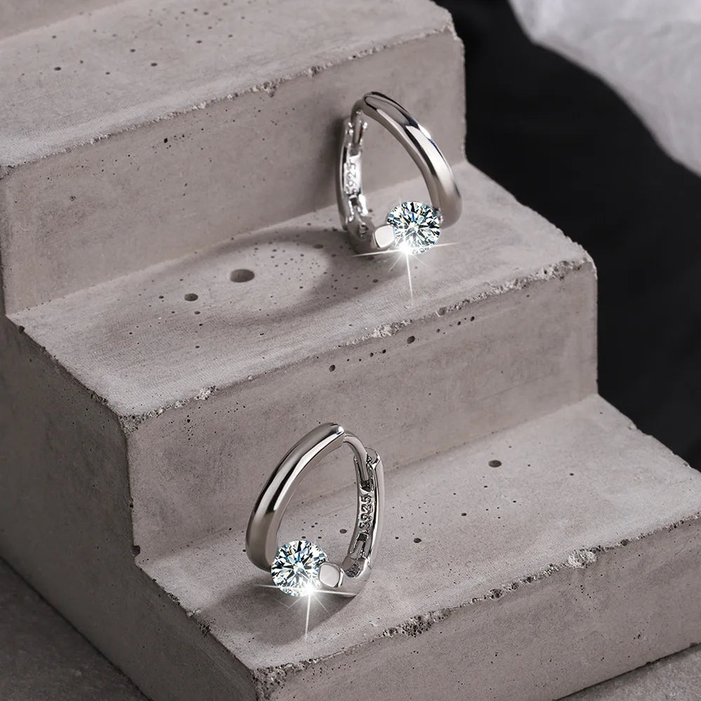 Aretes de Plata con Cristal – Diseño Elegante