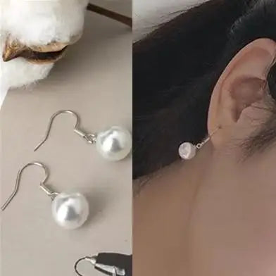 Aretes Tulipán con Moño – Plata y Flor Blanca, Elegantes