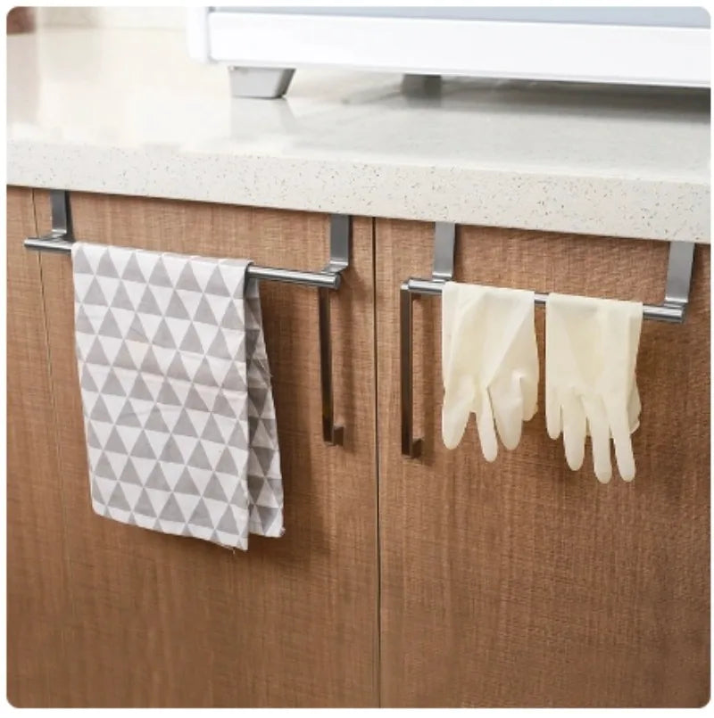 Toallero Colgante para Puerta o Gabinete de Cocina | Barra de Acero Inoxidable sin Instalación