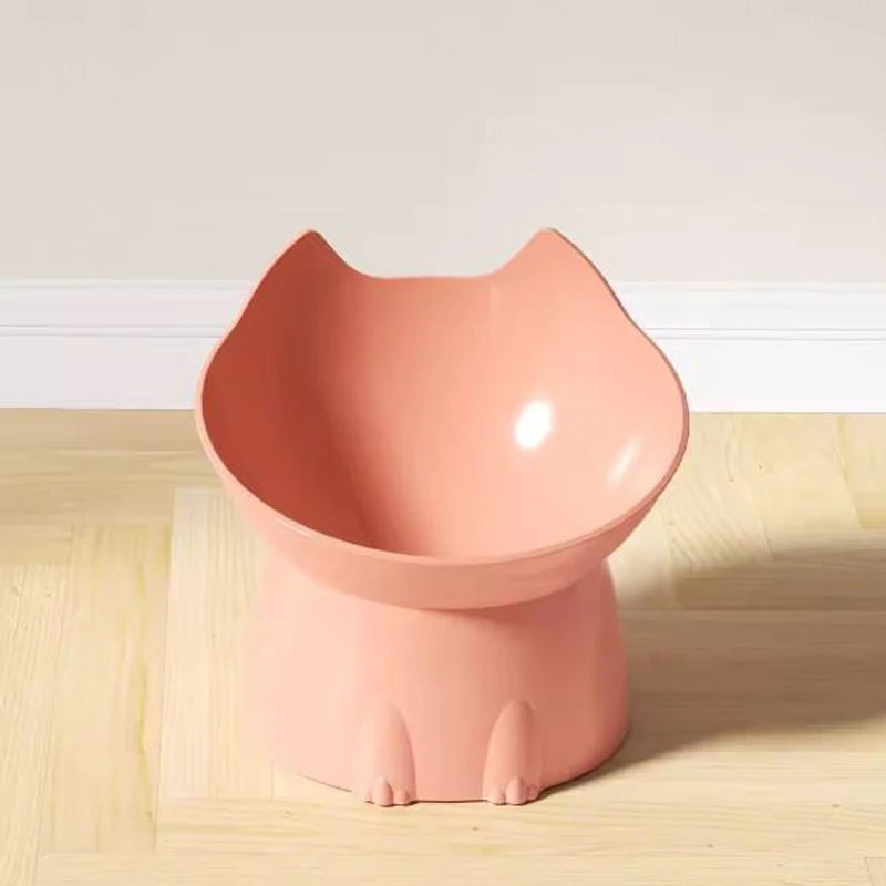 Plato Elevado para Gatos con Protección de Cuello - Diseño Orejas Antivuelco