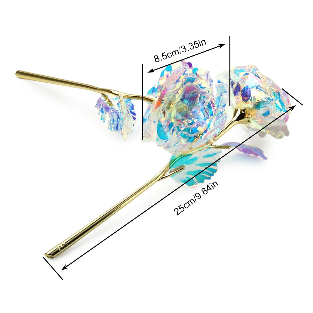 Flor Artificial de Oro 24K con Iluminación - Detalle Día de la Madre