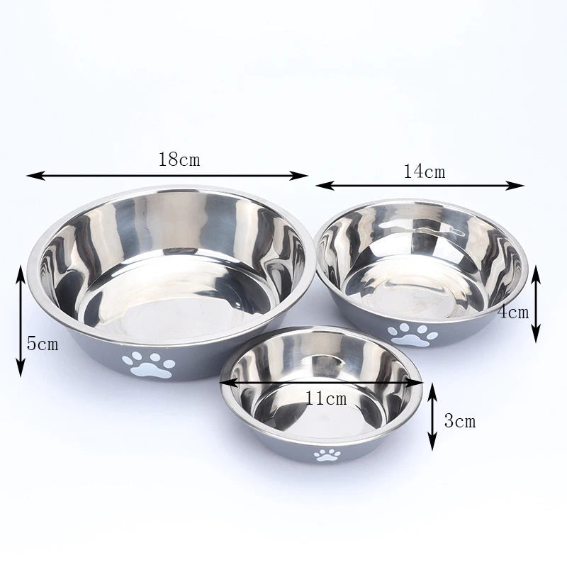 Plato para Perros y Gatos de Acero Inoxidable Antideslizante - Diseño de Huella