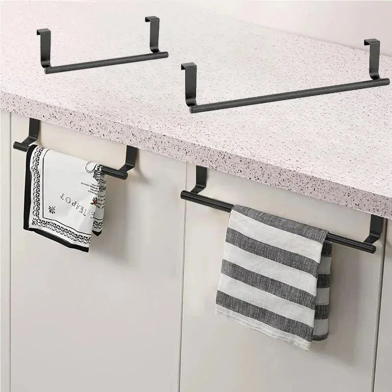 Toallero Colgante para Puerta o Gabinete de Cocina | Barra de Acero Inoxidable sin Instalación