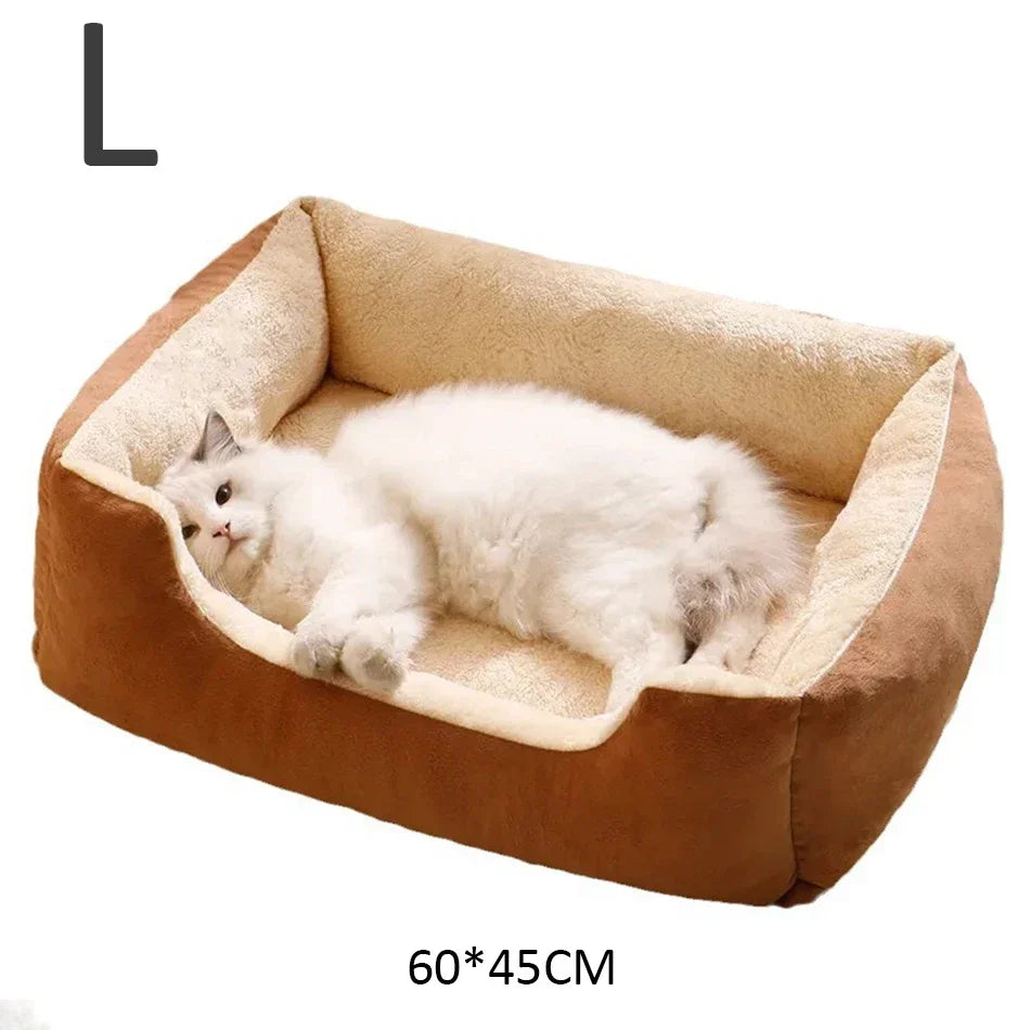 Cama Suave para Perros y Gatos con Bordes Elevados – Cama Acolchada para Mascotas