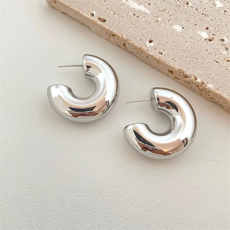 Aretes Colgantes Gruesos – Acero Inoxidable, Diseño Chunky