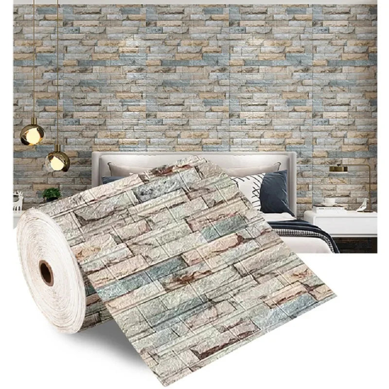 Papel Tapiz Adhesivo 3D Tipo Ladrillo