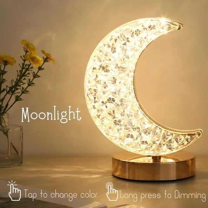 Lámpara LED Decorativa Luna y Estrella Recargable