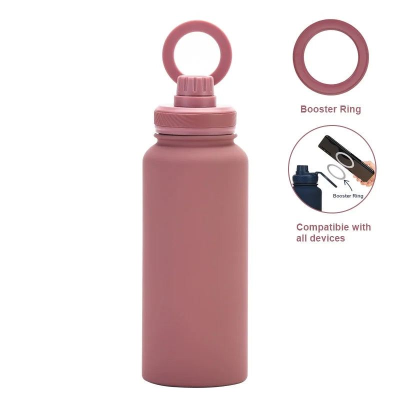 Botella Térmica con Soporte Magnético para Celular (1000 ml)