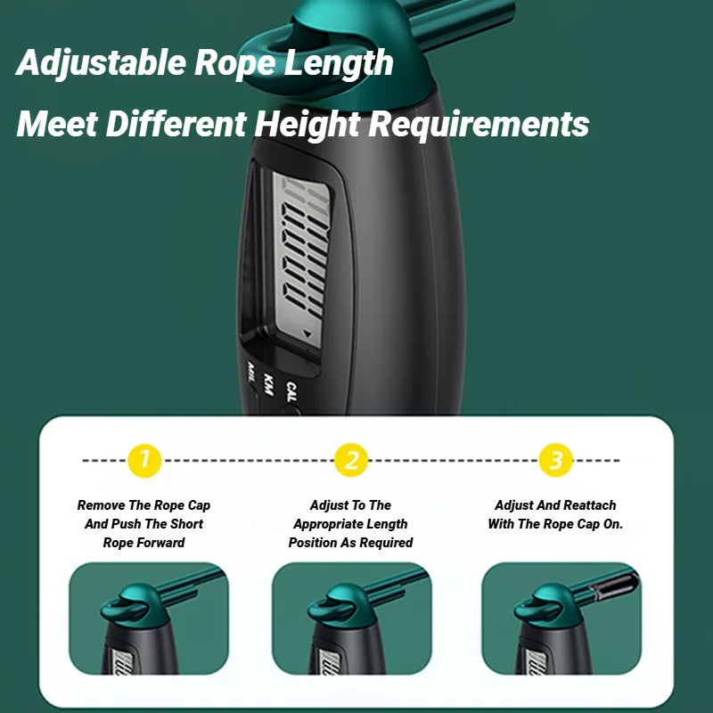 Jump Rope con Contador de Calorías – Cable de Acero Ajustable, Entrenamiento en Casa