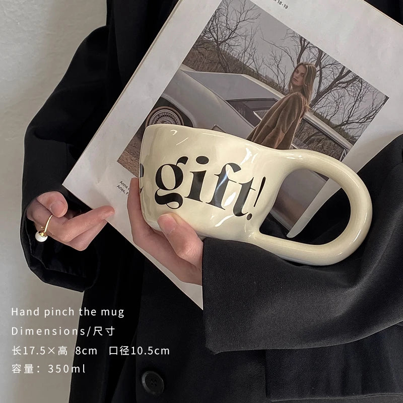 Mug de Café Hand-Pinched de Gran Capacidad - Estética High-Value