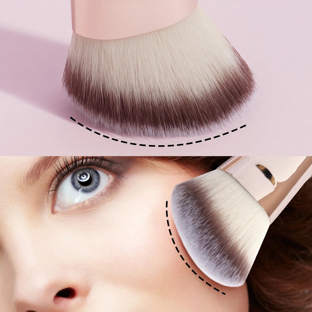 Set de Brochas Multifuncionales – Base, Contorno e Iluminador, Base Líquida y Crema