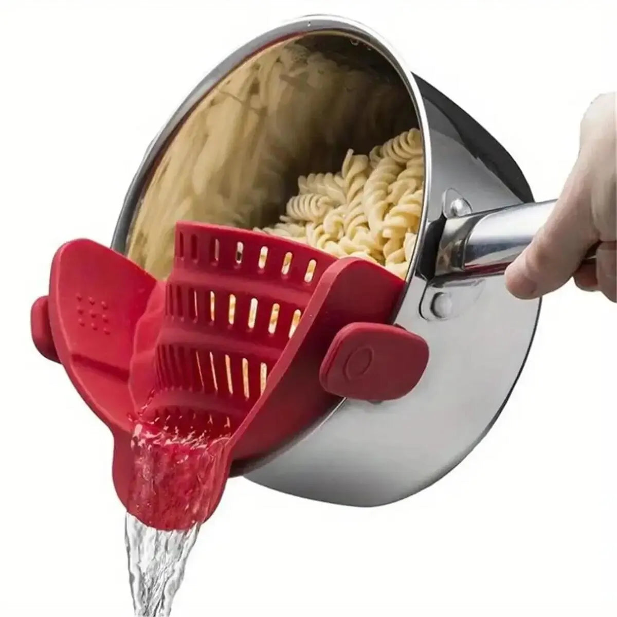 Colador de Silicona Ajustable con Clip - Escurridor Portátil para Ollas