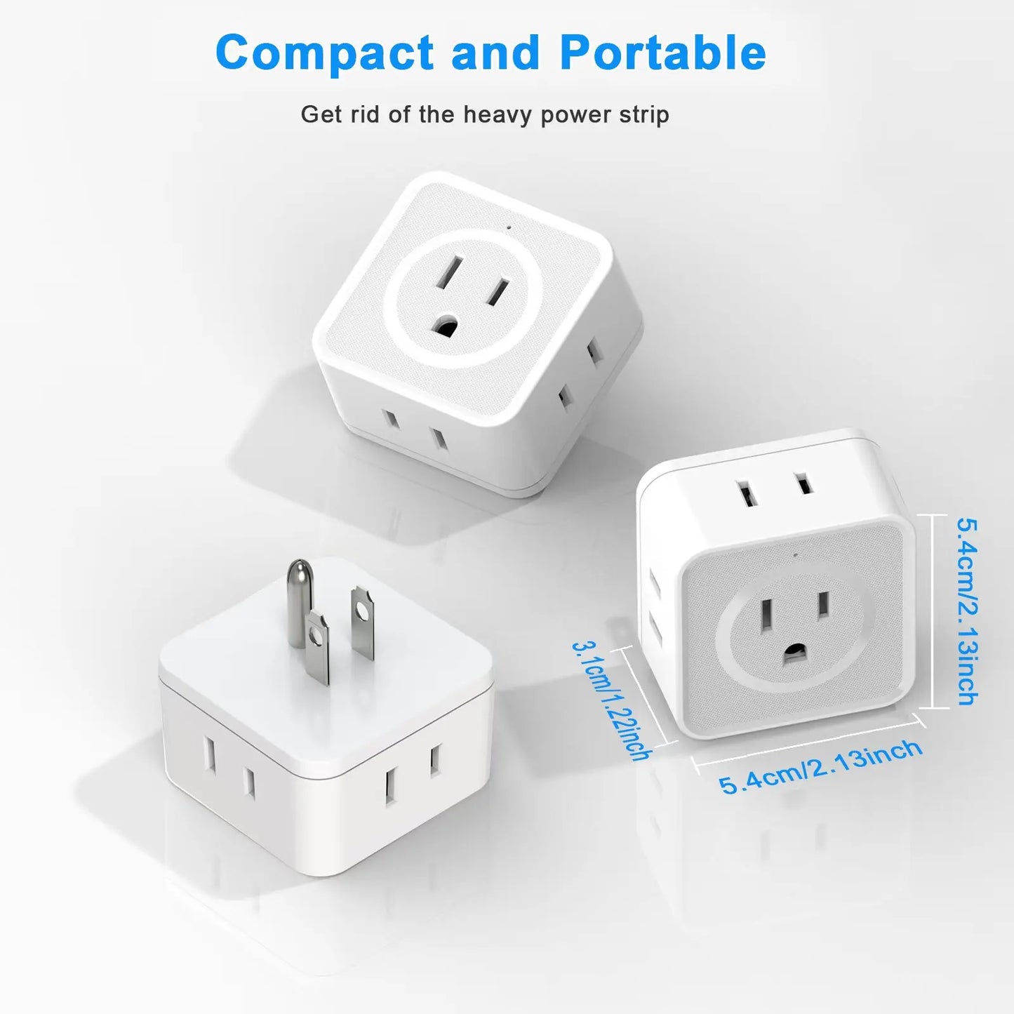 Adaptador de Enchufe Múltiple 5 Vías - Expansor de Pared para Viajes y Hogar