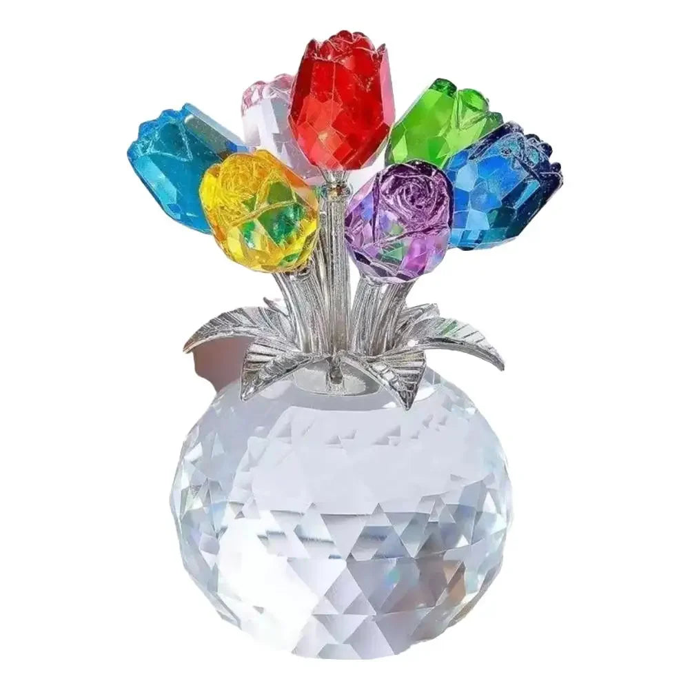 Rosa de Cristal con Pedestal - Adorno Eterno y Elegante para Regalo