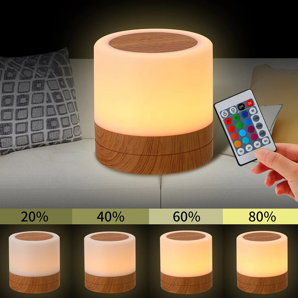 Lámpara de Noche LED RGB con Control Remoto