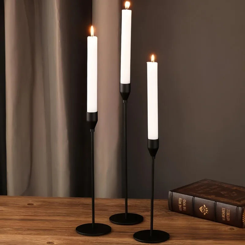 Porta Velas Alto Minimalista de Metal