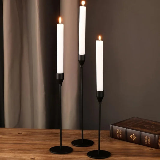 Porta Velas Alto Minimalista de Metal